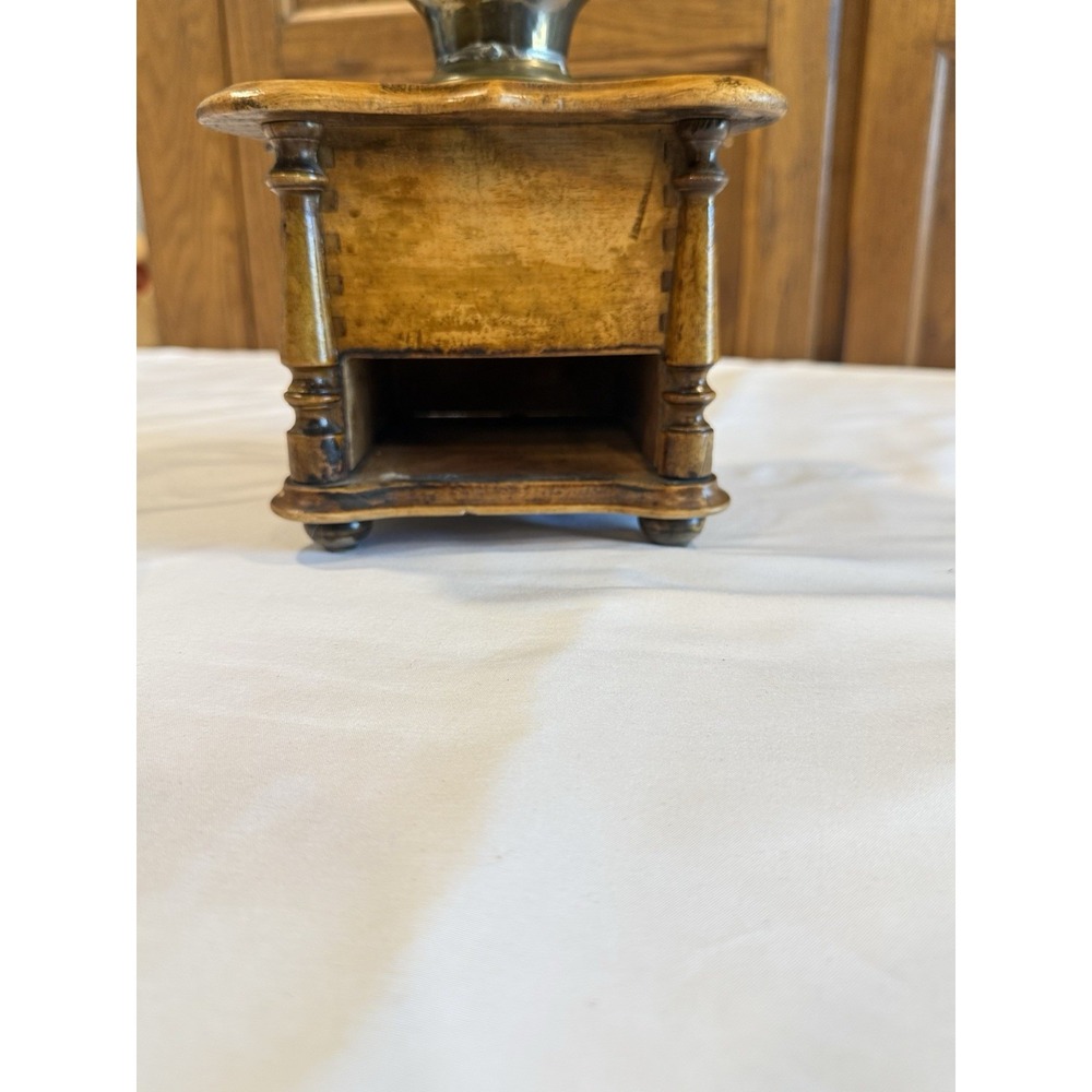 VTG Wood Dovetail Corners Coffee Grinder Hand Crank Mill Farmhouse Kitchen Decor - Picture 8 of 13